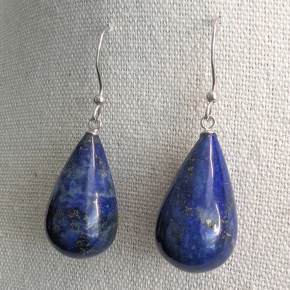Sterling & Lapis Lazuli Earrings - Picture 7 of 11